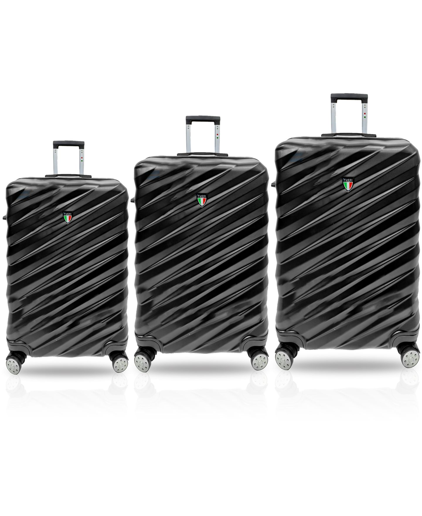 Чемоданы Tucci Italy Storto 3-Pc. Hardside Luggage Set, цвет: Чёрный — фото 1