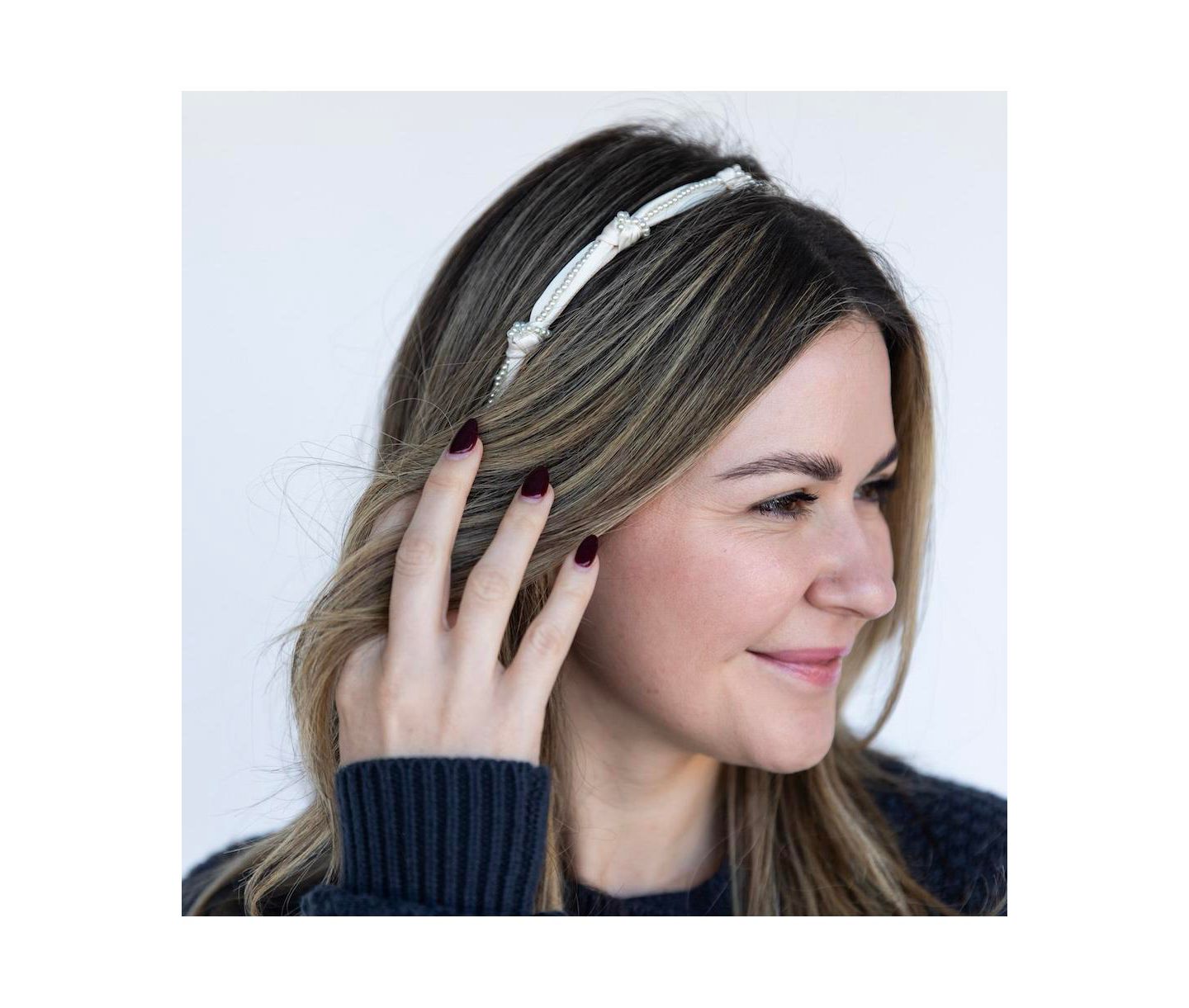 Женские аксессуары для волос Headbands of Hope Knotted Satin Headband - Ivory Pearl — фото 6