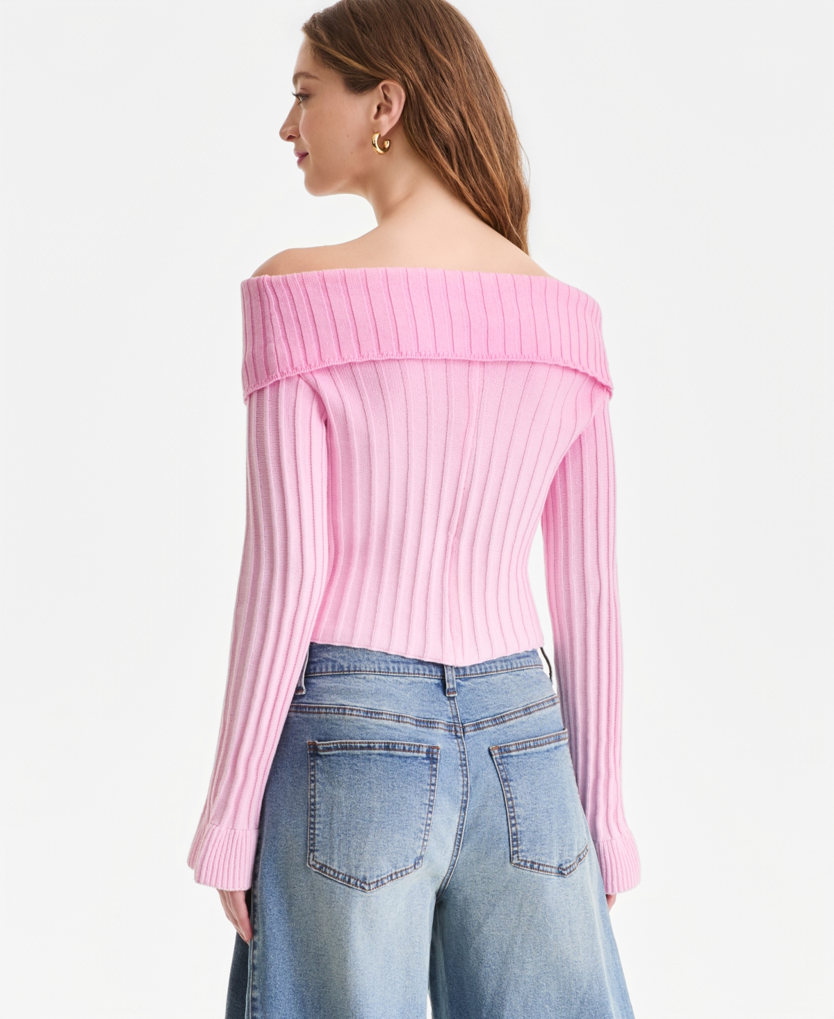 Bar Iii Women's Off-The-Shoulder Button-Front Sweater, Macy's Exclusive