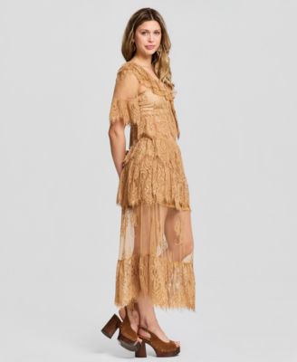 Women's Lace Tiered Maxi Skirt