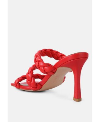 Womens High Bae Braided Strap Casual Heels Sandal