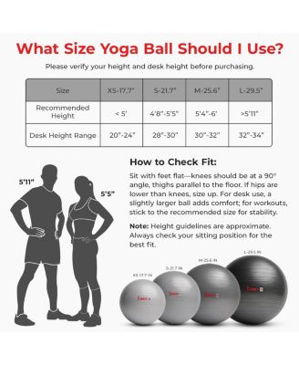 Premium Yoga Ball Small 55CM Anti-Burst Exercise Ball with Pump