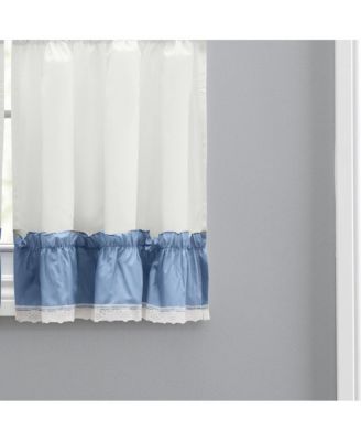 Madelyn Ruflled Victorian 1.5" Rod Pocket Window Curtain Tiers 82"x45" Slate