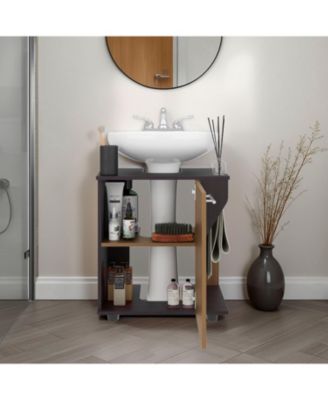 Gila Bend Under Sink Storage Cabinet, Compact Design, with Two Shelves for Organizing Bathroom Items