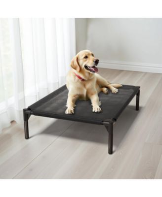 Extra Large Mesh Cooling Pet Bed, Black Breathable Dog Cat Cushion for Hot Weather