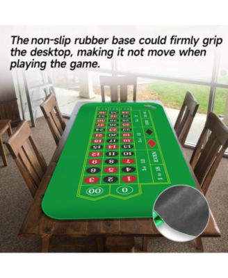 70" x 35" Casino Roulette Tabletop Layout Mat with Carrying Bag, Non-Slip Rubber Layout Mat
