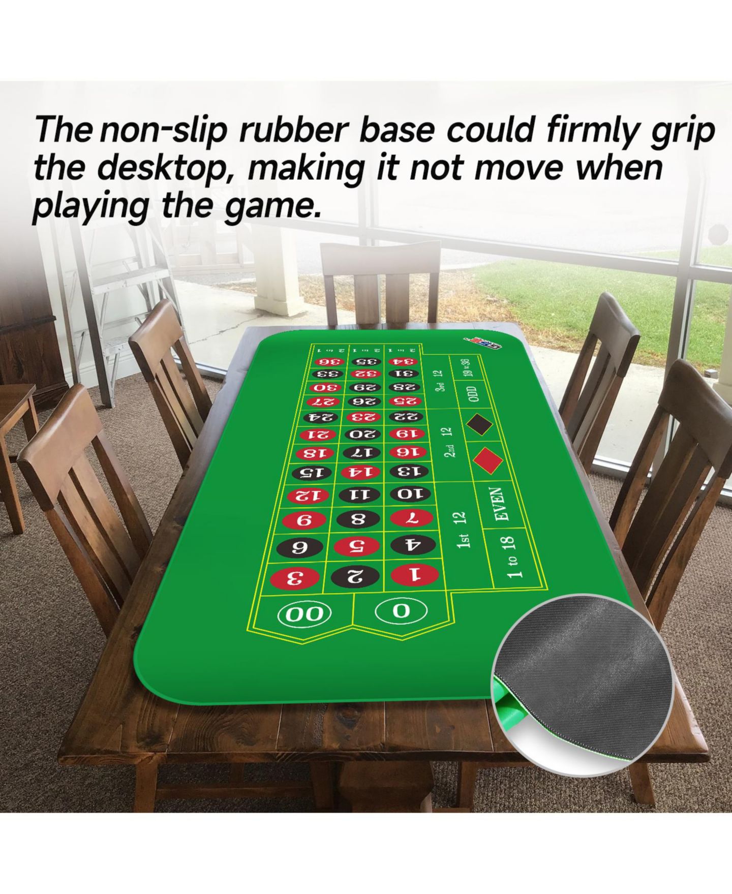 Детская игрушка GSE Games & Sports Expert Casino Roulette Tabletop Layout Mat, 70" x 35", Ages 3+ — фото 5