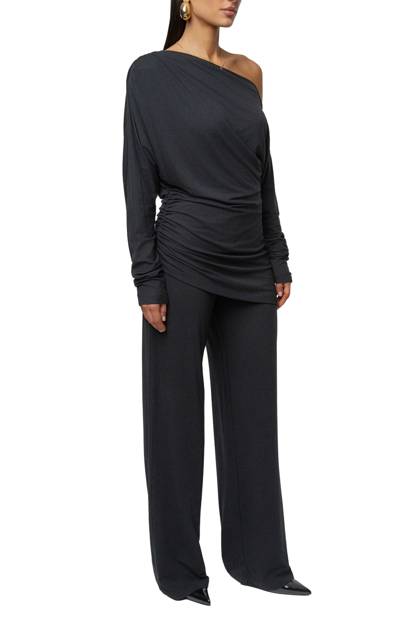 Женский комплект JLUXLABEL Winter Soiree Pant Set, цвет: Чёрный — фото 4