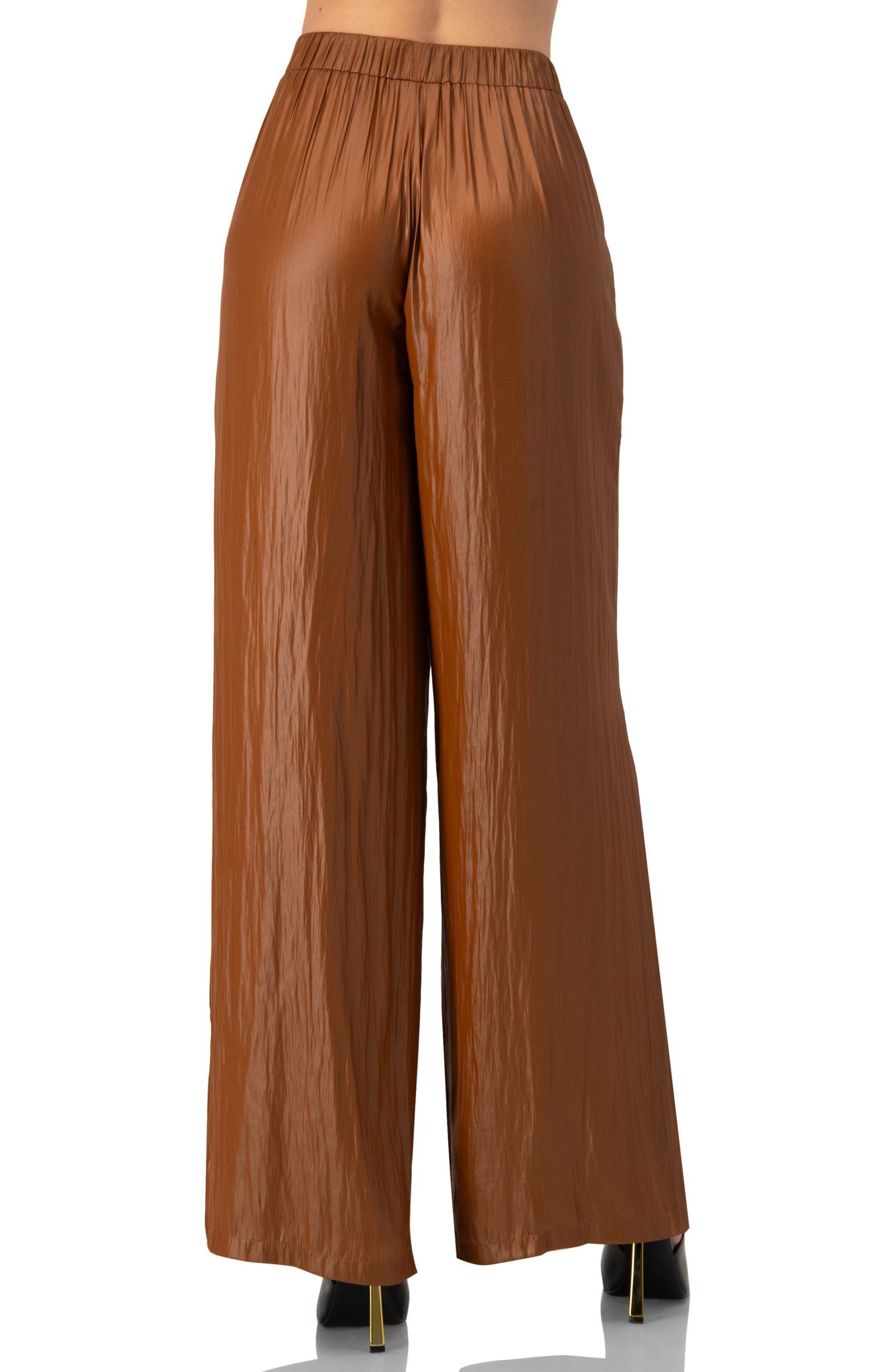 Women's Satin Wide-Leg Trousers