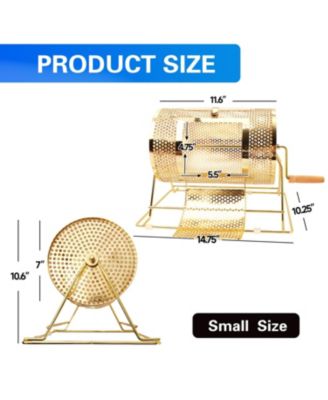 Raffle Drum,X-Large Brass Raffle Ticket Spinning Cage, Holds 15,000 Tickets or 500 Ping Pong Balls
