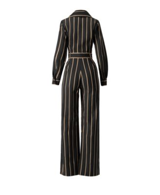 Women's Striped Jumpsuit with Side Pockets
