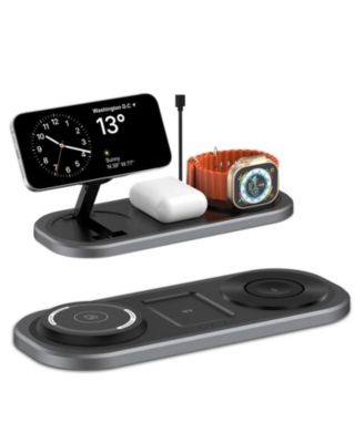 Foldable Wireless Charger with Charging Port - Magnetic 3-in-1 Charging Station, Watch and Earphone for Desktop