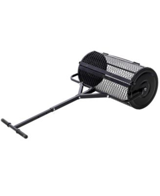 24 Inch Peat Moss Spreader Metal Mesh Compost Spreader T Shaped Handle for Lawn Garden Care Manure Seeding Planting