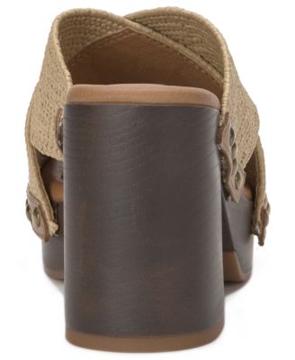 Women's Casyna Criss-Cross Wood Platform Sandals