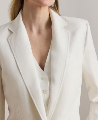 Petite Notch Lapel Twill Blazer