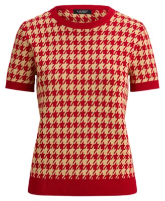 Petite Eyelah Houndstooth Short-Sleeve Sweater