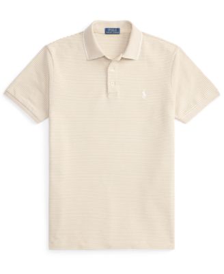 Men's Striped Stretch Mesh Polo Shirt