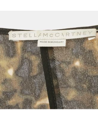 Women's Green Abstract Print Silk Flare Dress