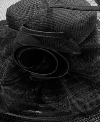 Sheer Wide Brim Rosette Hat