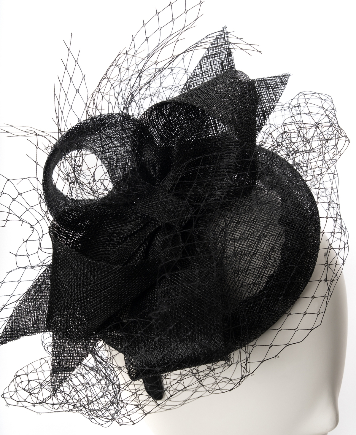 August Hats Sinamay Bow Net Fascinator Hat