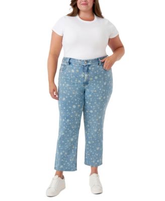 Plus Size Tummyless Ankle Straight Jeans