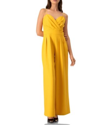 Women's Wide-Leg Yellow Jumpsuit