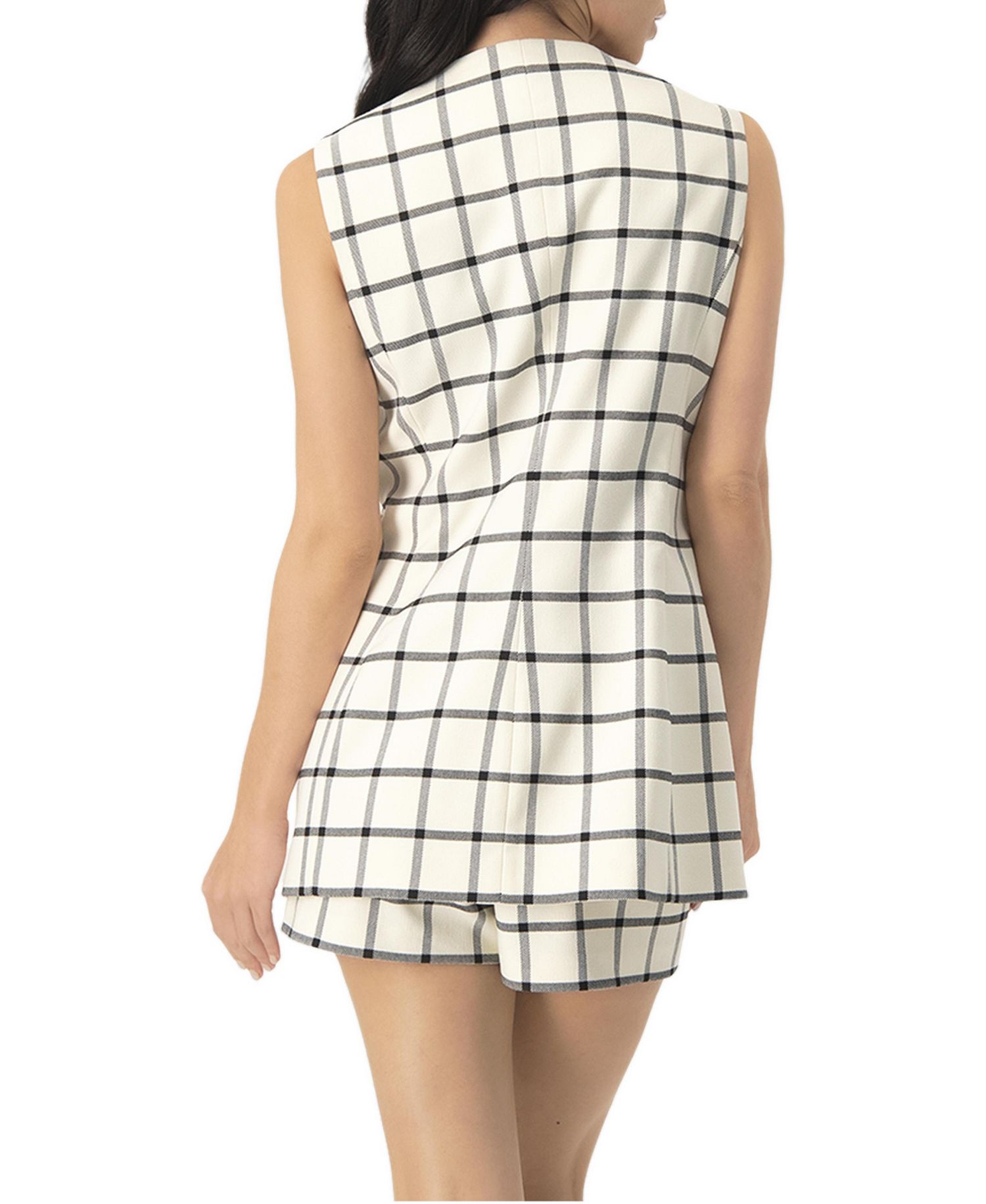 Women's Check Double Breasted Vest
