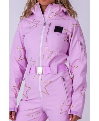 Women's Pink with Stars Chic Ski Suit