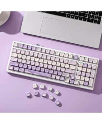 132 Keys MOA Keycaps, Dye-Sublimation PBT Custom Keycap Set, Cute Bear Customized Pattern Keycaps for MX Switches Mechanical Gaming Keyboard