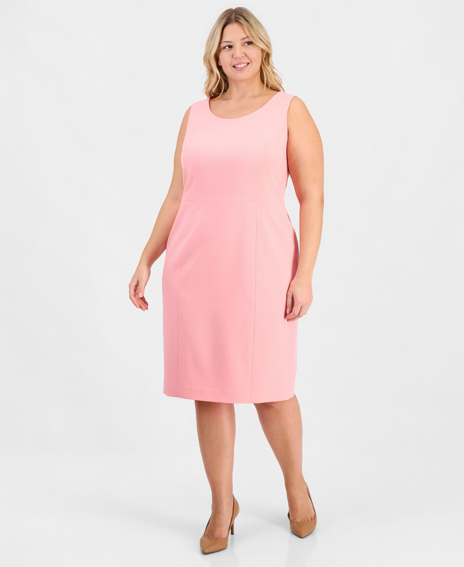Plus Size Kiss-Front Cutout-Collar 2 Piece Dress Suit