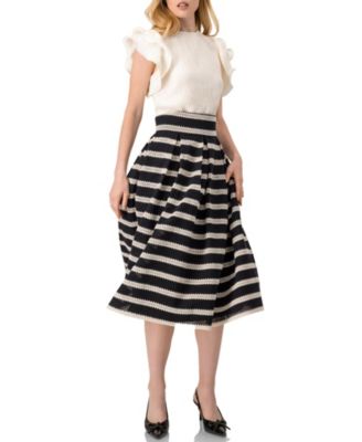 Women's Ruffled Sleeve Textured Blouse