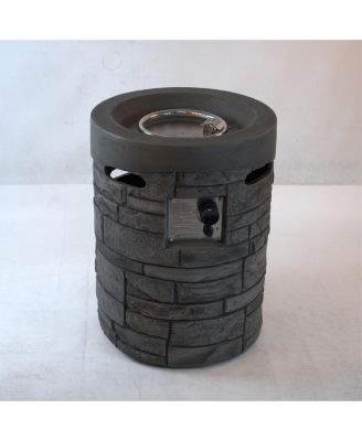 20 Inch Round Outdoor Gas Fire Pit 32000 BTU CSA Certified with 2.5kg Lava Stone Rainproof Cover Magnesium Oxide Cultured Stone for Garden