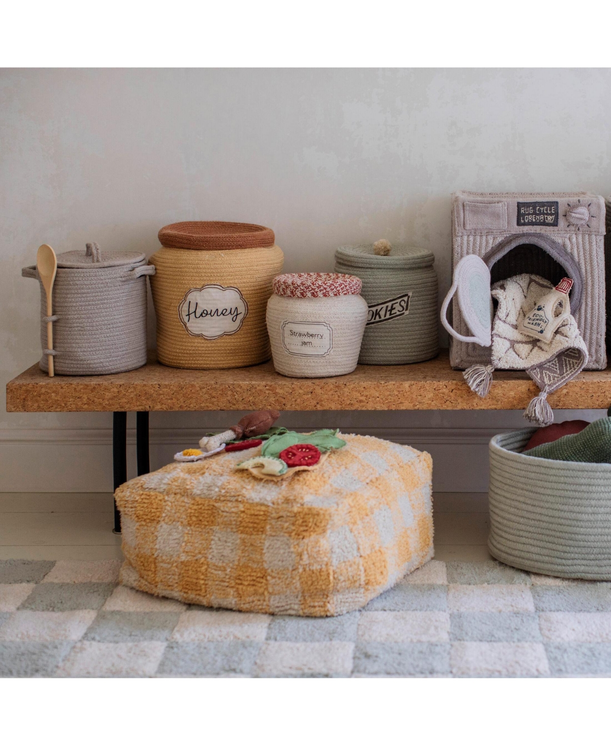 Lorena Canals Pouf Vichy Honey Pillow