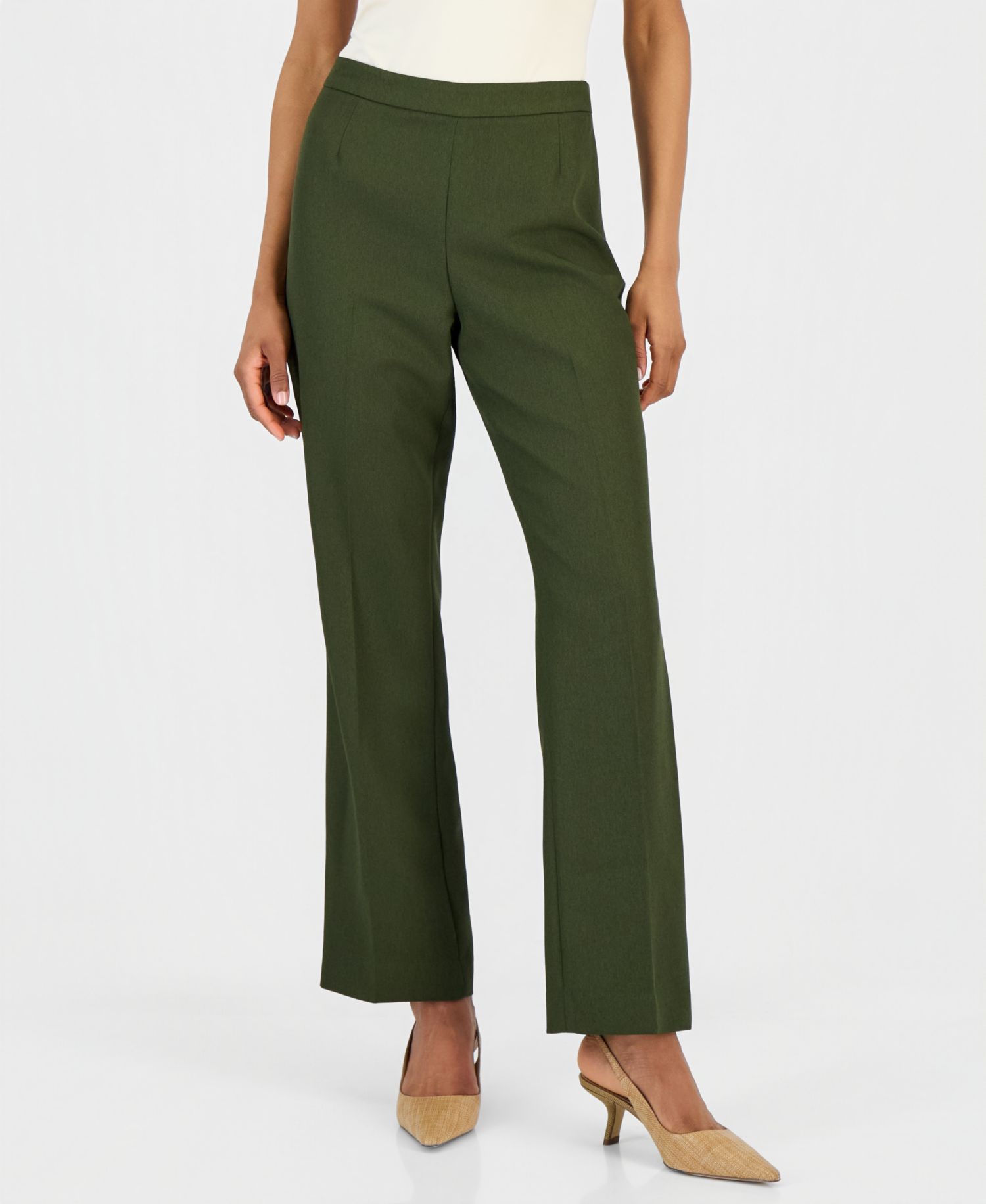Women's Two-Button Shawl Collar Blazer & Pants Suit, Regular & Petite