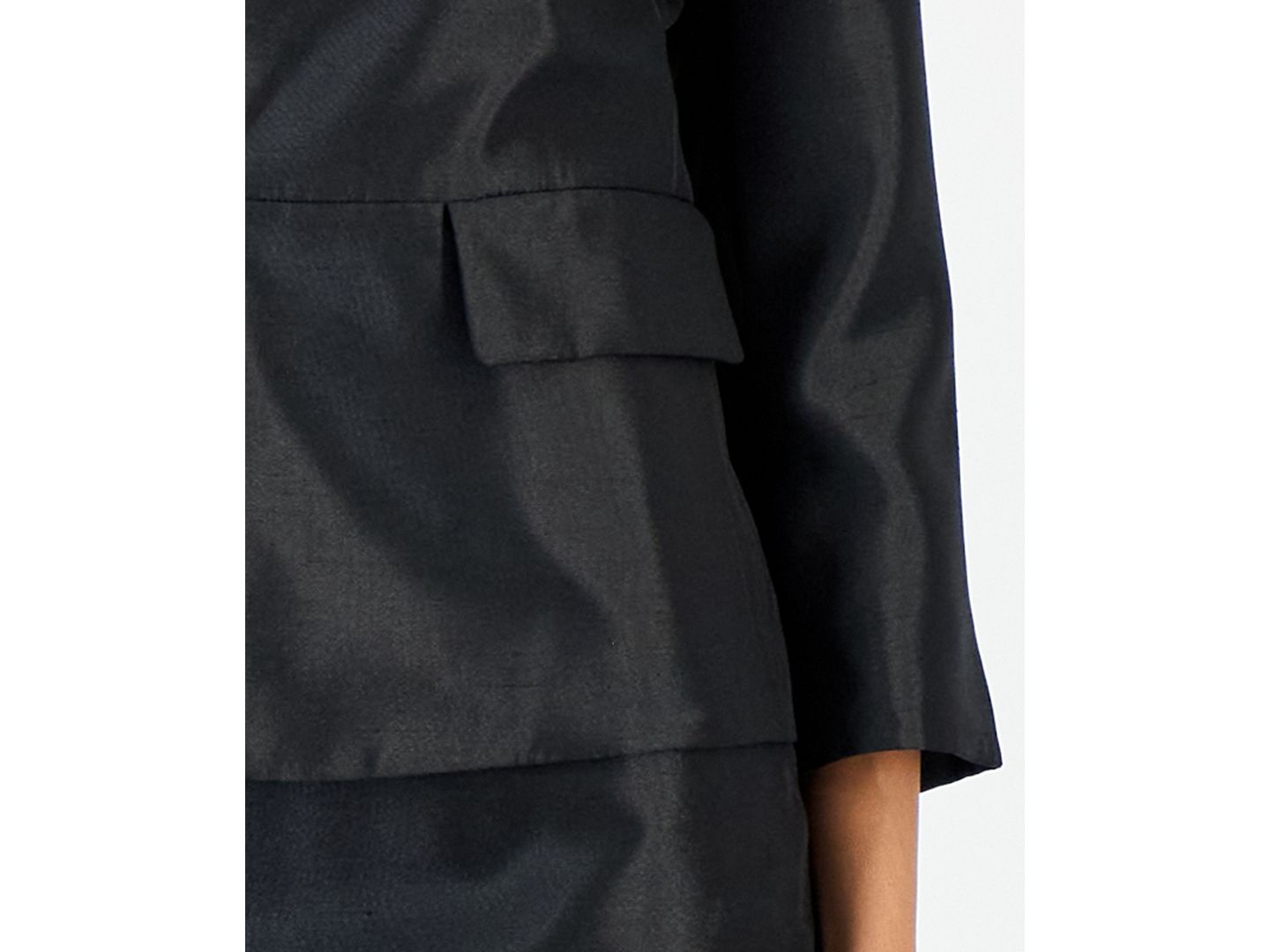 Женское платье Le Suit Open-Front Jacket & Sleeveless Sheath, цвет: Чёрный — фото 8