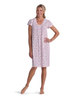 Women's Short-Sleeve Printed Sleepwear Nightgown