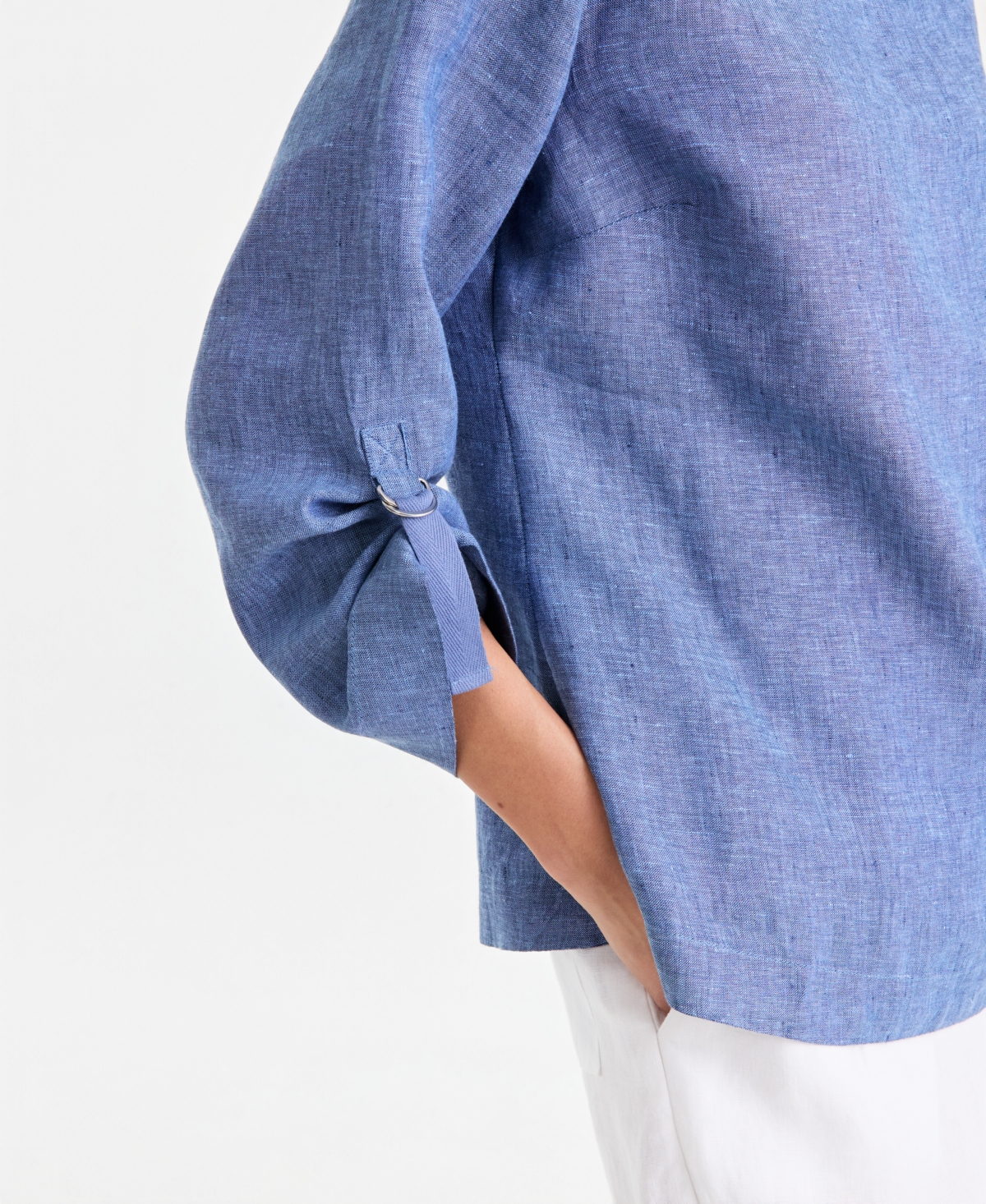 Charter Club Women's 100% Linen D-Ring Top, Created for Macy's