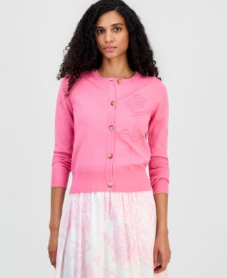 T Tahari Women's Rose-Soutache Cardigan - Macy's