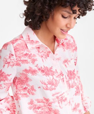 Charter Club Women's 100% Linen Button-Front 3/4-Sleeve Dress, Created for  Macy's - Macy's