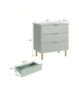 3-Drawer Wood Dresser Chest, Large Modern Nightstand Storage Organizer for Bedroom Clothes