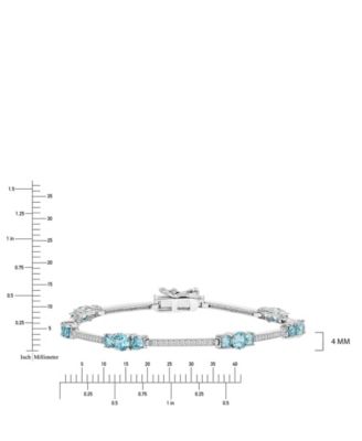 Cubic Zirconia (4.9 ct. t.w.) Rhodium Over Sterling Silver Tennis Bracelet