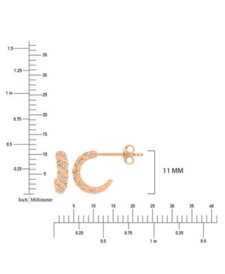 Cubic Zirconia (0.27 ct. t.w.) Spiral Huggie Earrings