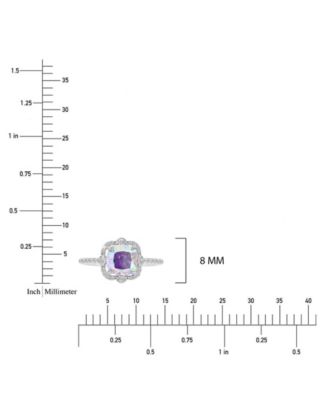 Aurora Borealis (4.37 ct. t.w.) & Cubic Zirconia (4.37 ct. t.w.) Cushion Ring