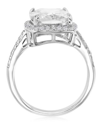 Aurora Borealis (9 ct. t.w.) & Cubic Zirconia (9.004 ct. t.w.) Halo Engagement Ring