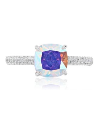 Aurora Borealis (4.85 ct. t.w.) & Cubic Zirconia (4.85 ct. t.w.) Wedding Duo Ring