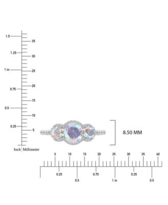 Cubic Zirconia (2.812 ct. t.w.) and Aurora Borealis (2.81 ct. t.w.) Round Pave Ring