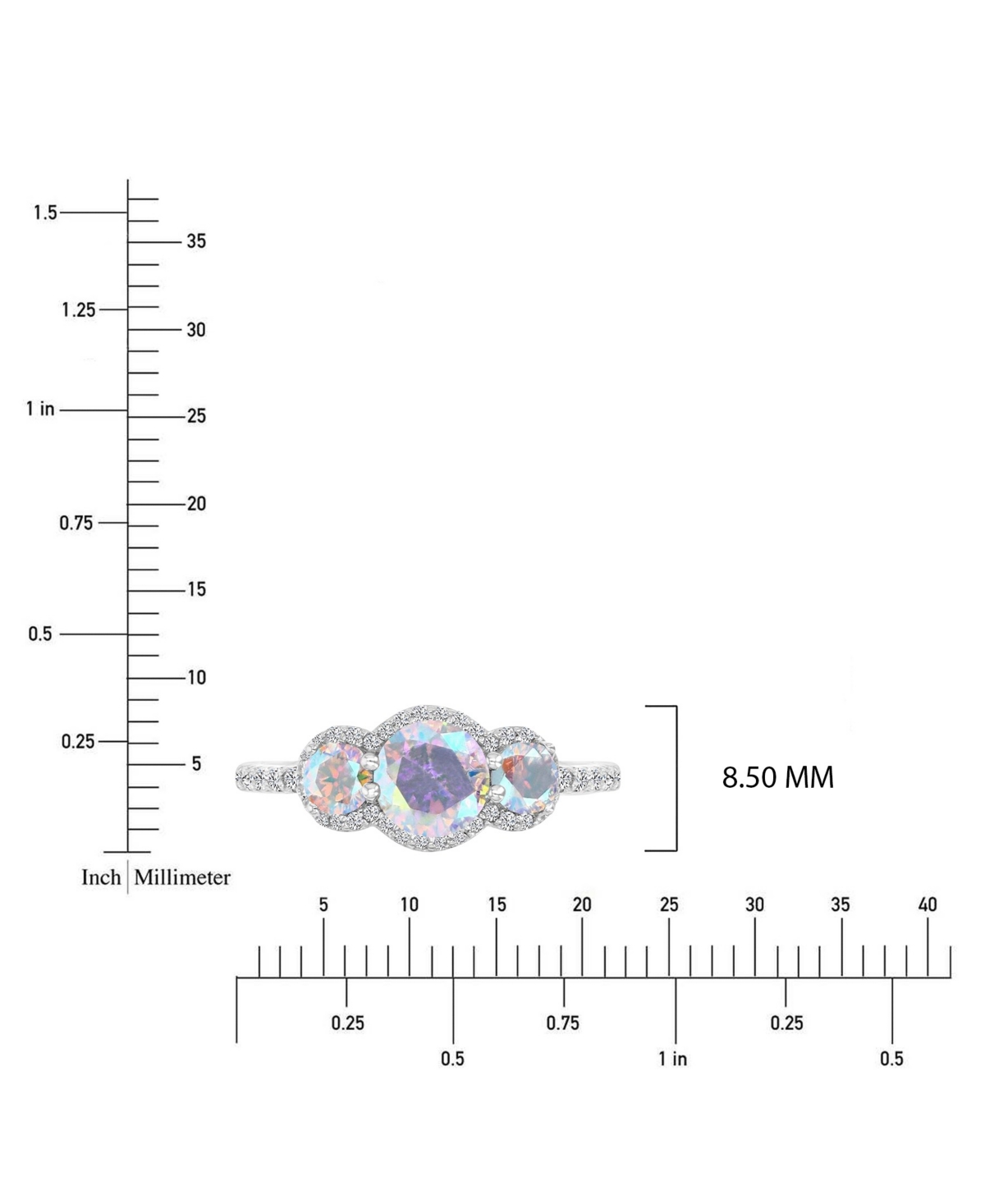 Macy's Cubic Zirconia (2.812 ct. t.w.) and Aurora Borealis (2.81 Round Pave Ring