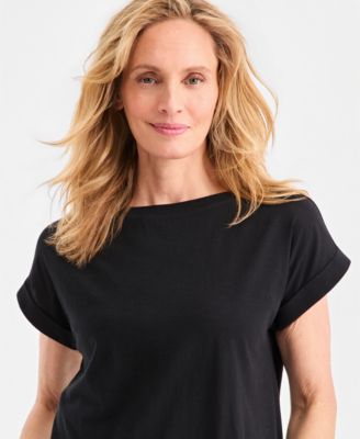 Women's Trapunto Knit Boat-Neck Top