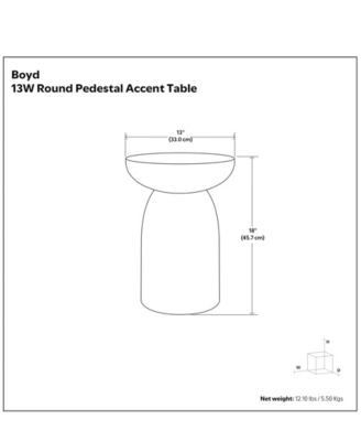 Boyd 13" Mango Wood Solid V-Chisel Accent Table