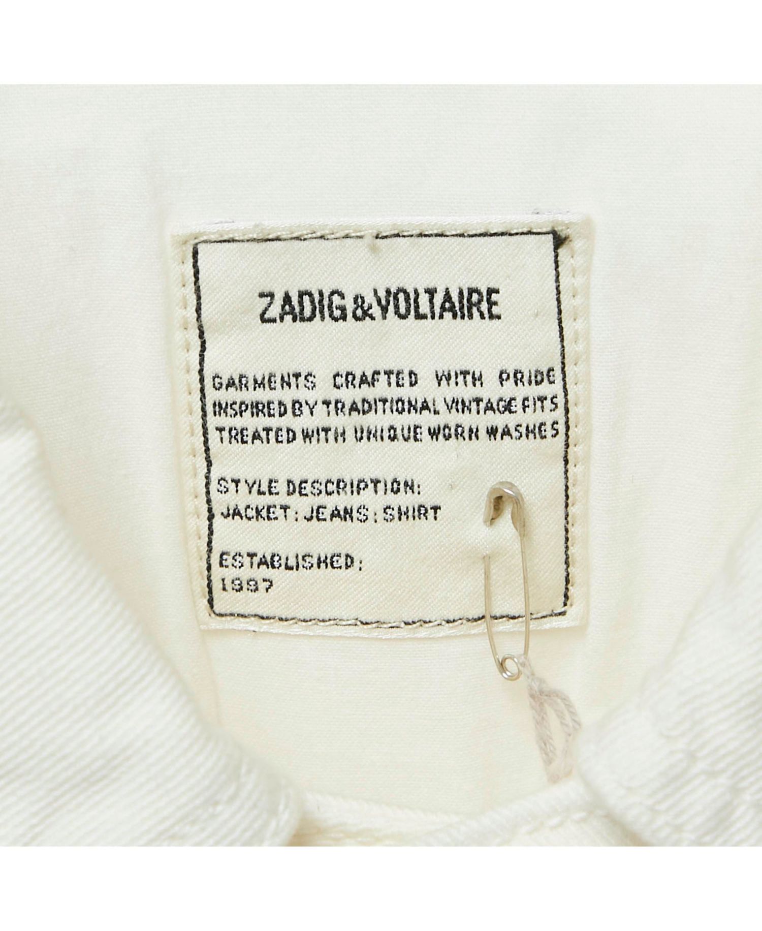 Women's Pre-Owned Zadig and Voltaire White Denim Button Front Kimi Jacket